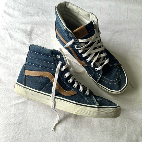 High Top Men’s Vans Denim and Brown - Picture 3 of 8